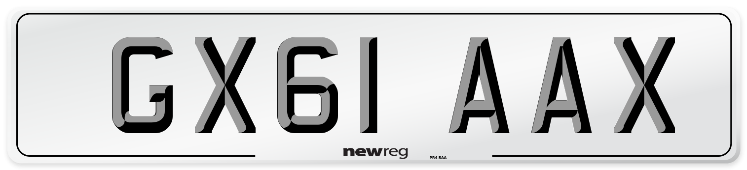 GX61 AAX Number Plate from New Reg